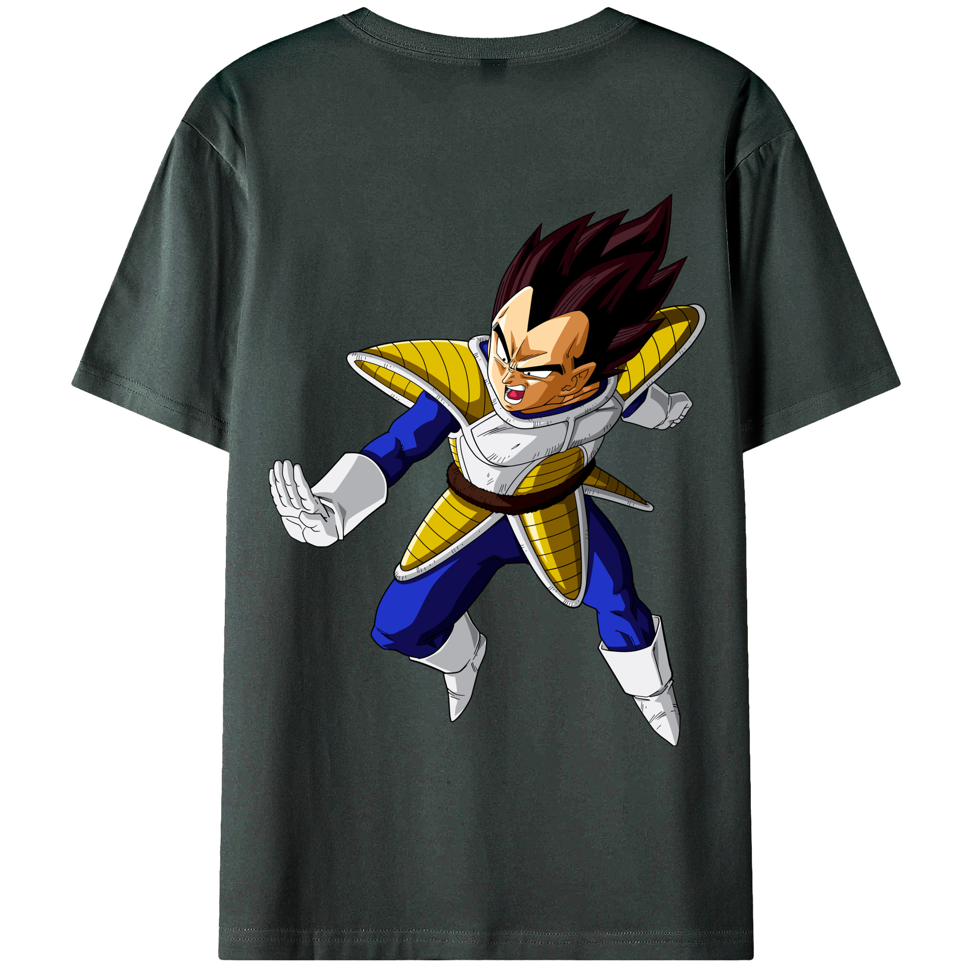 （画像用） ドラゴンボール ベジータ四世（Bejīta Yonsei）DRAGON BALL Vegeta IV 綿100％ メンズ半袖Tシャツ（バックプリント） 通気性